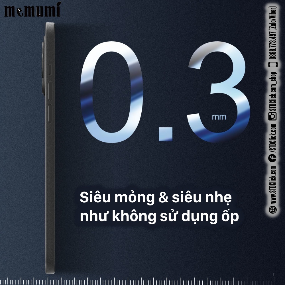 ỐP LƯNG DÀNH CHO ĐIỆN THOẠI IPHONE 14 PRO MEMUMI MỎNG LỤA