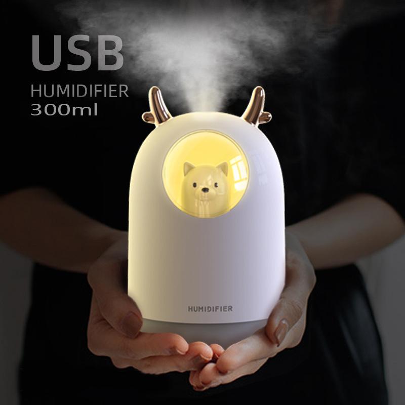 Máy Tạo Độ Ẩm Không Khí Ô Tô Umidificador Siêu Im Lặng Difusor Cổng Usb Humidificador Phụ Kiện Ô Tô Đèn LED Ban Đêm Đèn Máy Lọc Không Khí