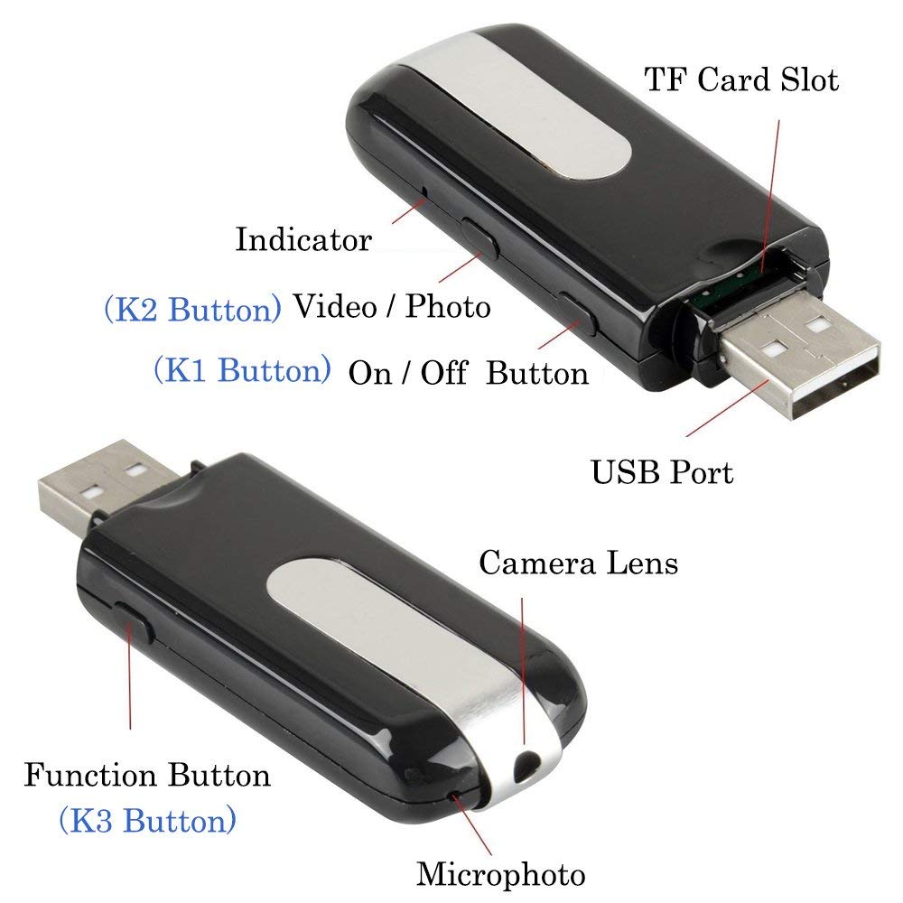 USB U8 Siêu Nhỏ USB HD 720x480 Cao Cấp Video Recorder Mini USB Flash Pin 2 Giờ Ghi Hình Liên Tục