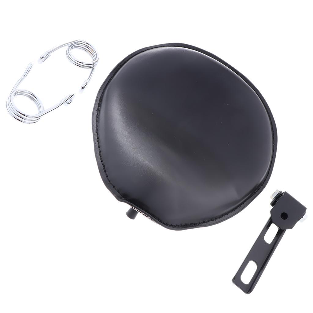 Black Motorcycle Leather Bracket Seat with Spring Bracket for Kawasaki