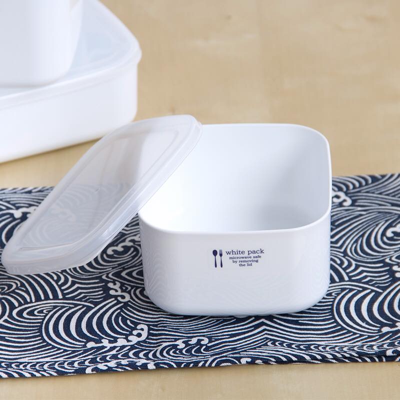 Set 2 hộp hình vuông đựng & bảo quản thực phẩm White Pack 190ml thích hợp dùng trong lò vi sóng - MADE IN JAPAN