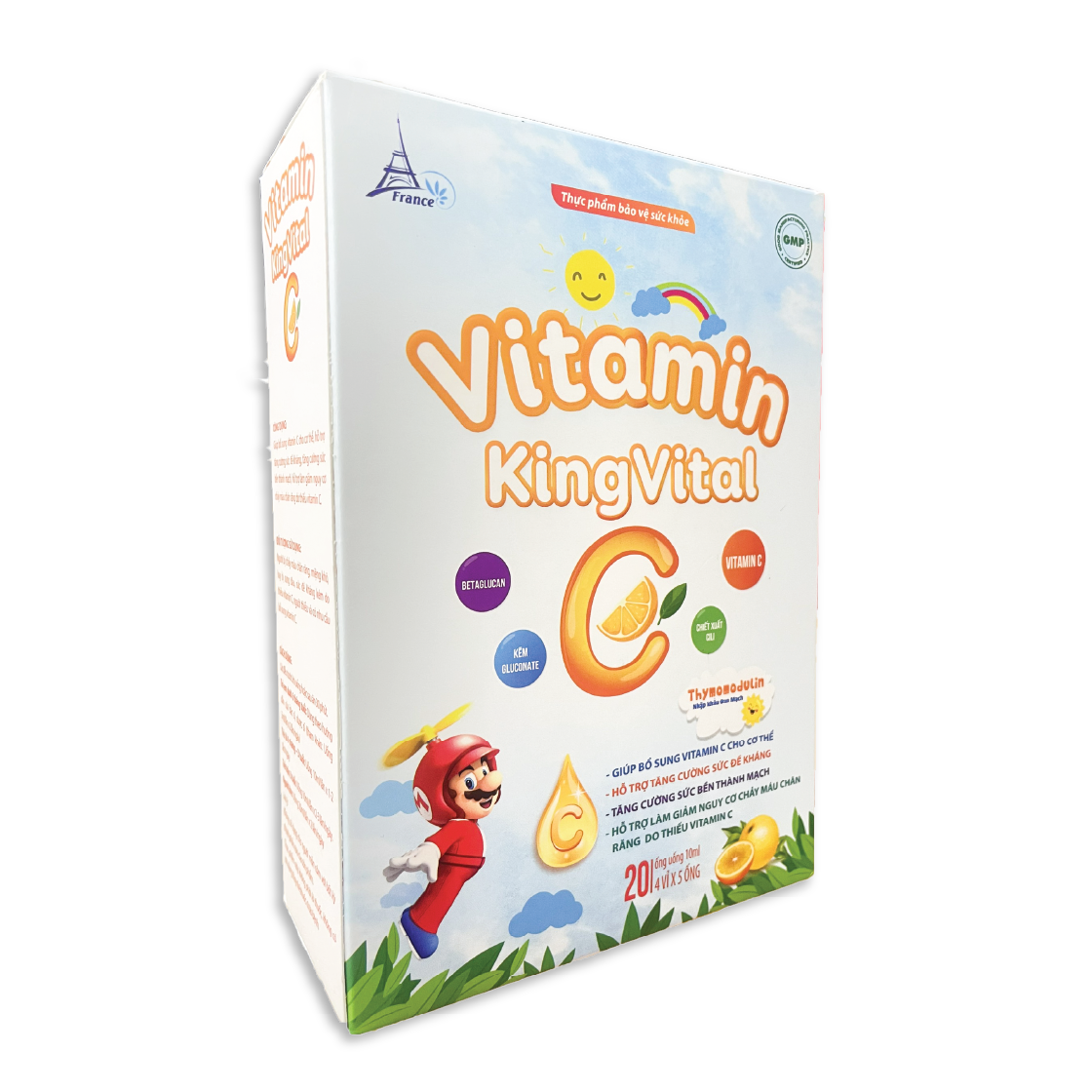 Ống Uống Bổ Sung Vitamin King Vital C Tăng Sức Đề Kháng Cho Bé - Hộp 20 ống