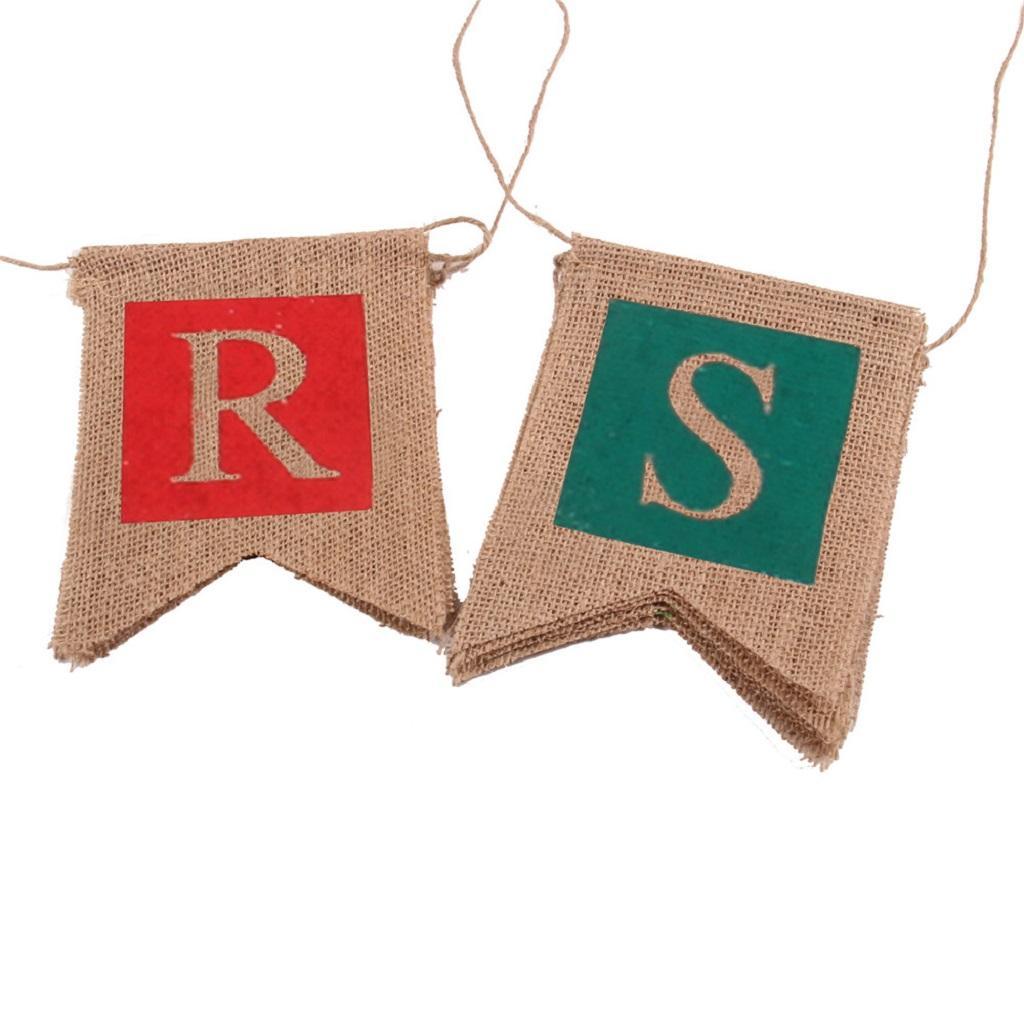 Merry Christmas Burlap Bunting Banner Garland Sign For Christmas
