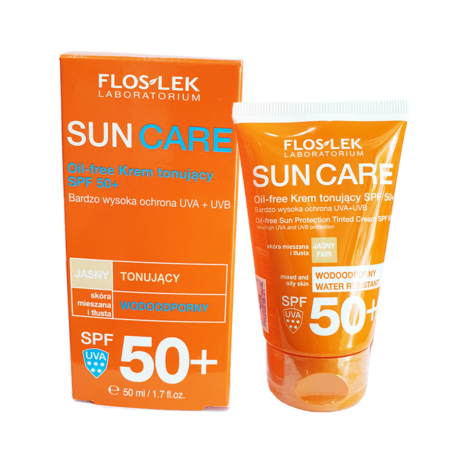 Kem chống nắng bảo vệ da nhờn mụn Floslek Oil Free Sun Protection Tinted Cream SPF 50+ 50ml + Tặng ngay 1 mặt nạ Dermal bất kỳ