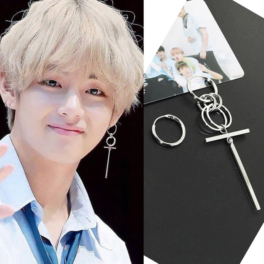 Bông tai chữ thập BTS V Kim Tae-hyung 1 đôi