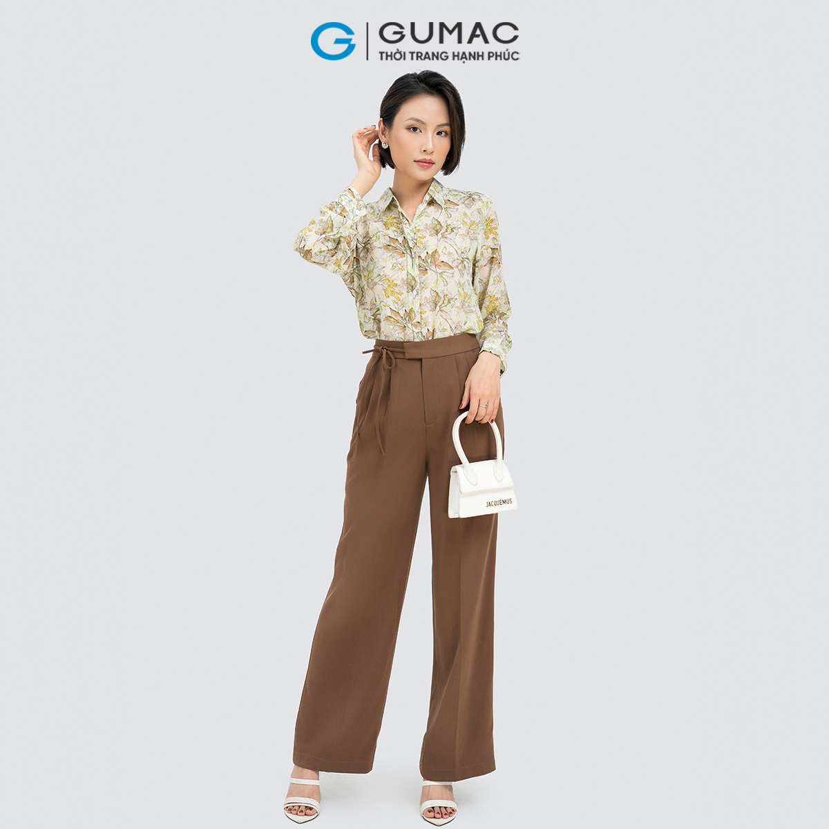 Áo sơ mi họa tiết GUMAC AD04003