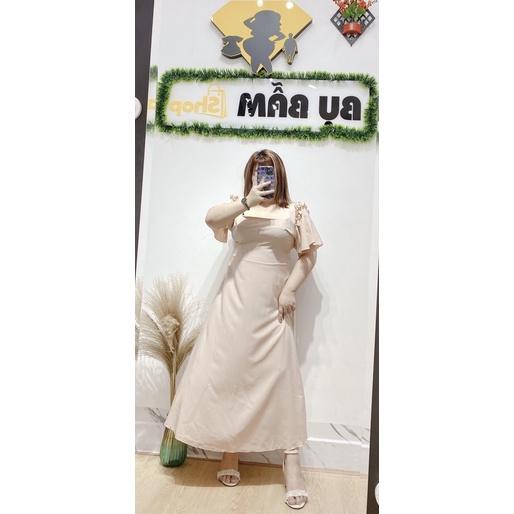 Đầm Cổ vuông vai bèo 60-85kg Bụ Bẫm Shop