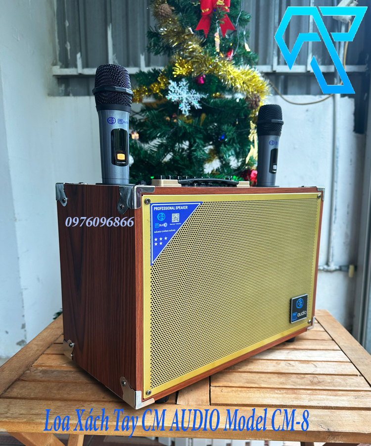 Loa Xách Tay CM AUDIO Model CM-8 bass 20 8 nút điều chỉnh Vỏ gỗ sơn bóng mặt lưới kim loại hàng chính hãng nhập khẩu mẫu mới nhất 2023 bảo hành 6 tháng