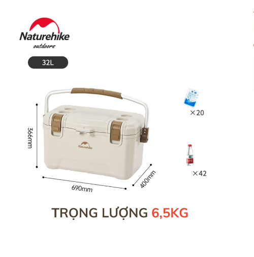 Thùng giữ nhiệt Lingxia kháng khuẩn và giữ lạnh tới 72h NatureHike CNH22CJ10001