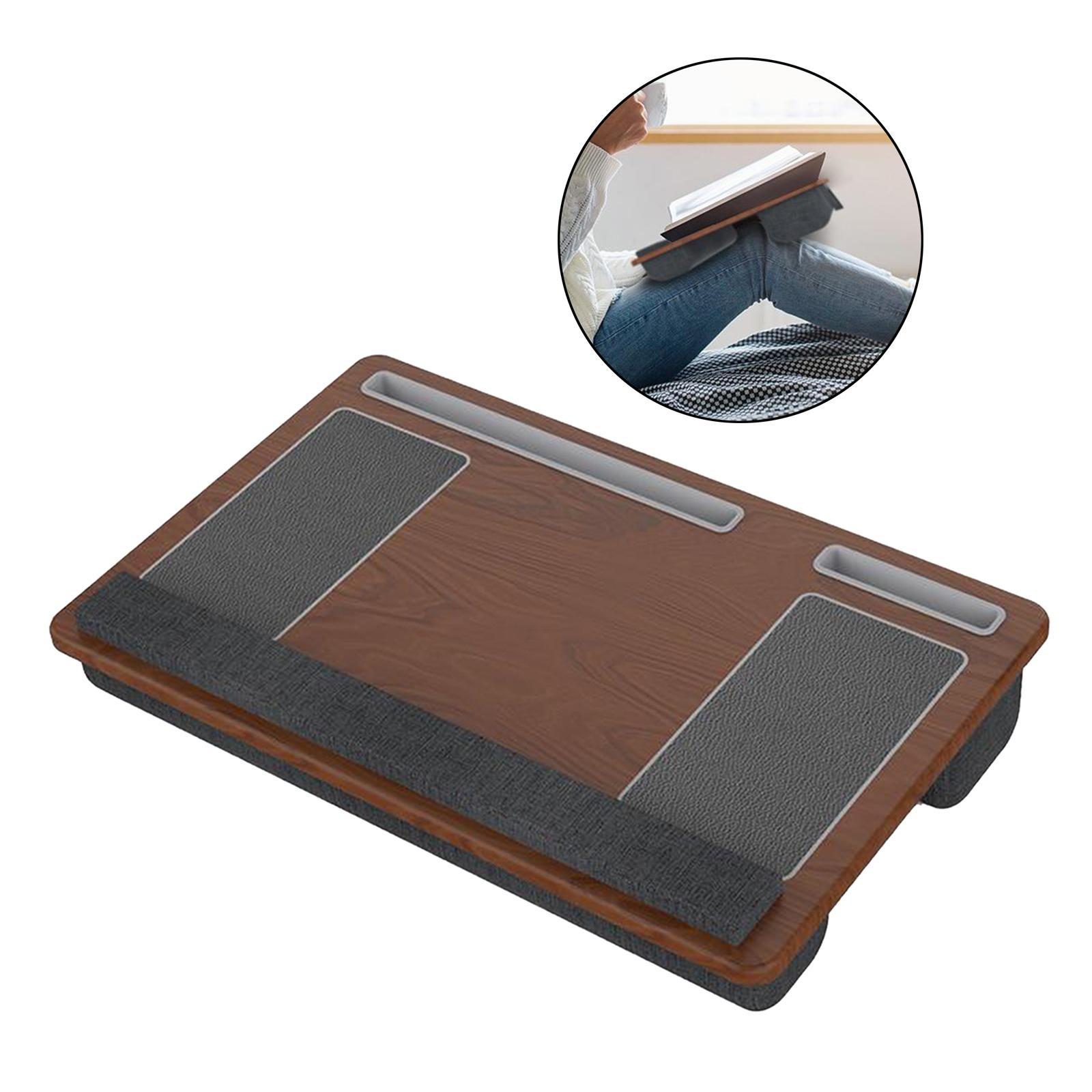 Portable Lazy Laptop Table Stand with Wrist Rest for Couch Floor Brown
