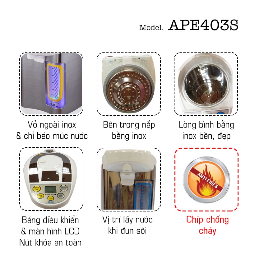 Bình Thủy Điện Cao Cấp Osaka APE403S