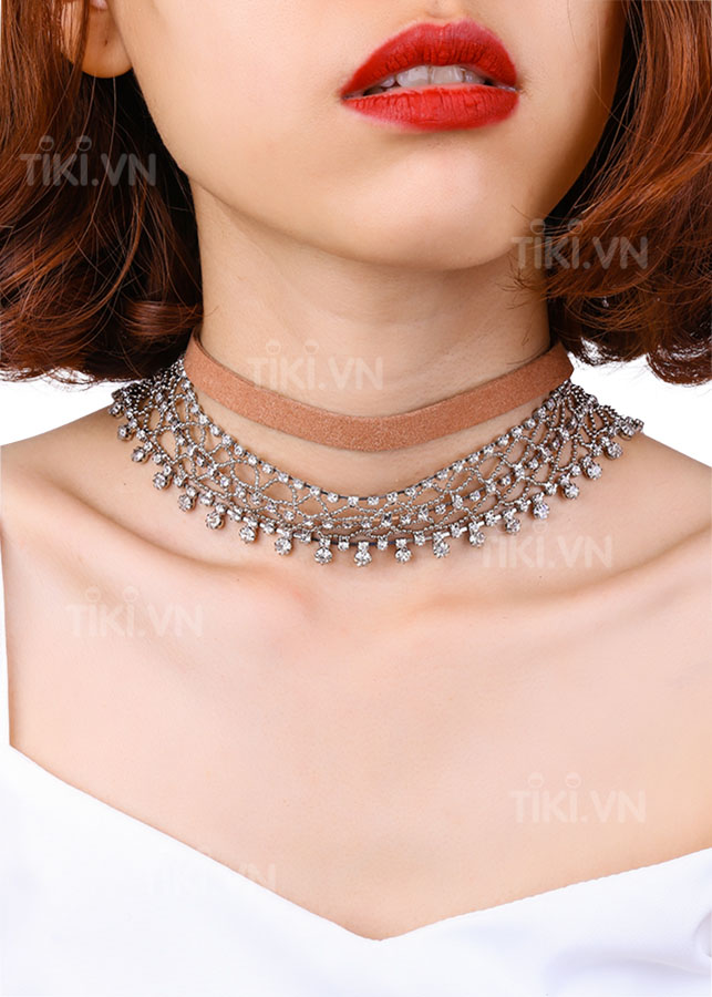 Choker Đá Lưới Móc Móc CK0090 - Trắng