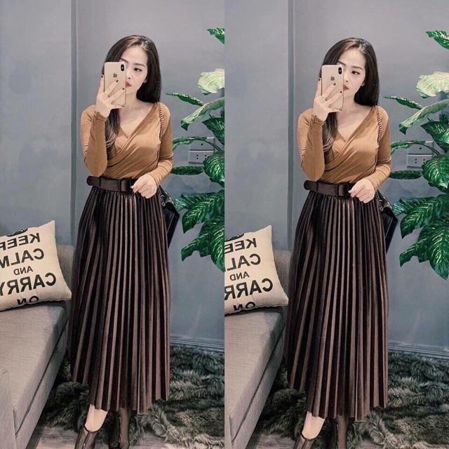 Áo nhũ nhung chéo ngực
