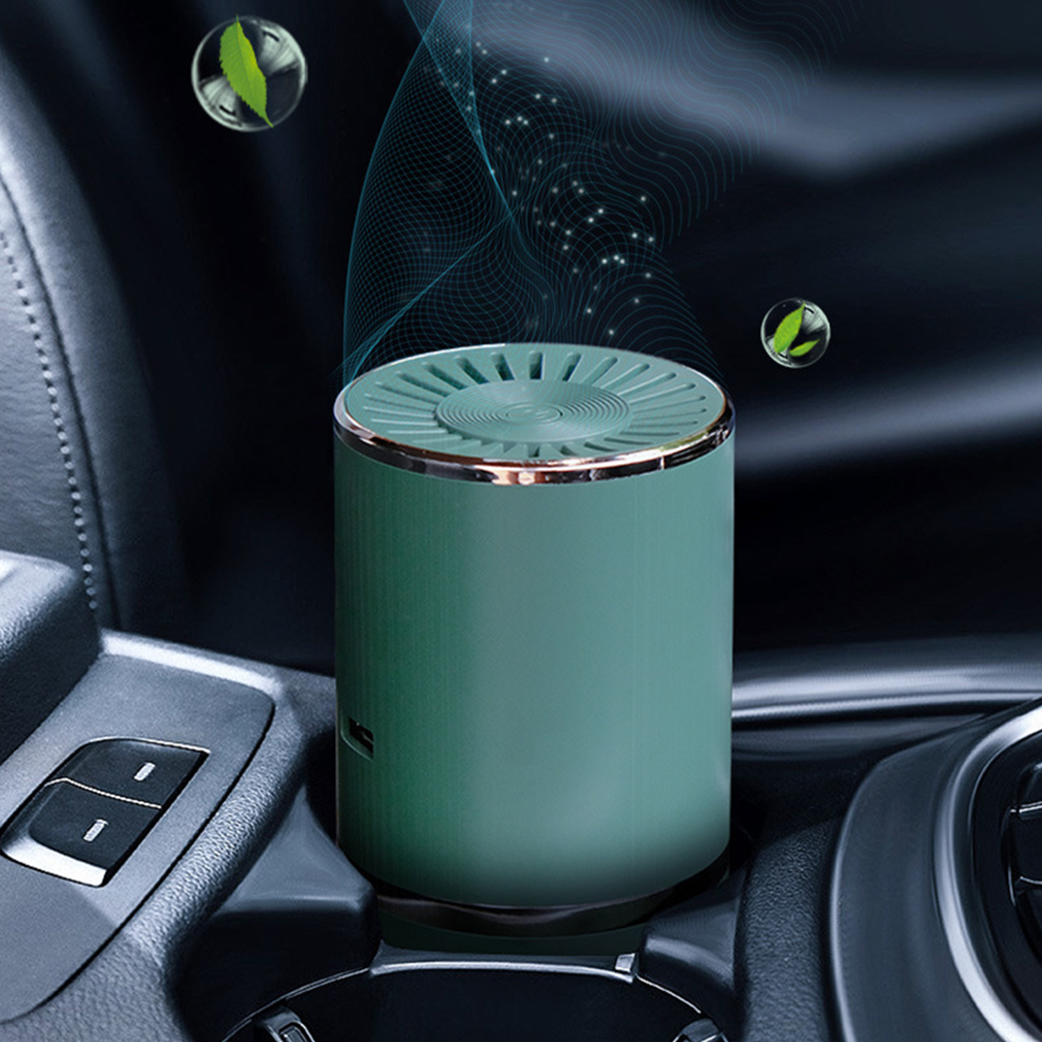 Máy lọc không khí để bàn mini kèm đèn led để ngủ, hoạt động yên tĩnh, sạc USB