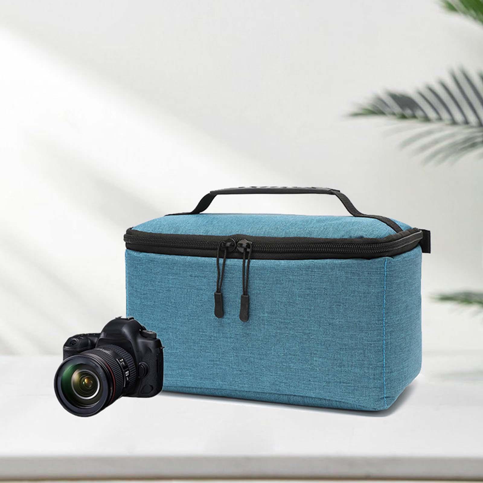 Camera Bag Travel Protective Case, Soft Padded Compact Dustproof Anti Shock with Compartment, Storage Bag Camera Carrying Case for Lens Lenses