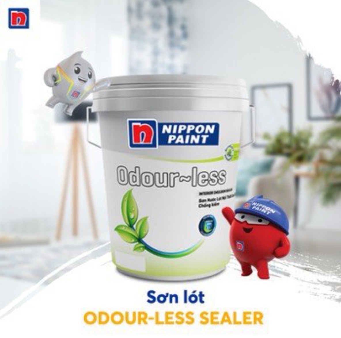 Sơn lót nội thất Cao Cấp Nippon Odour-less Sealer (Không mùi) có khả năng chống rêu và nấm cao