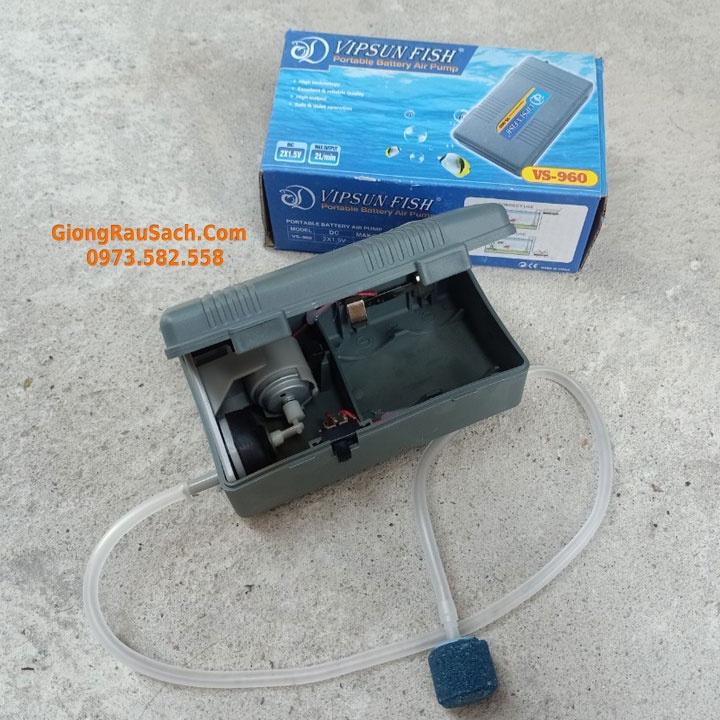 Máy Thổi Sục Oxy bể cá Dùng Chạy bằng Pin Bể Cá Cảnh Mini V960
