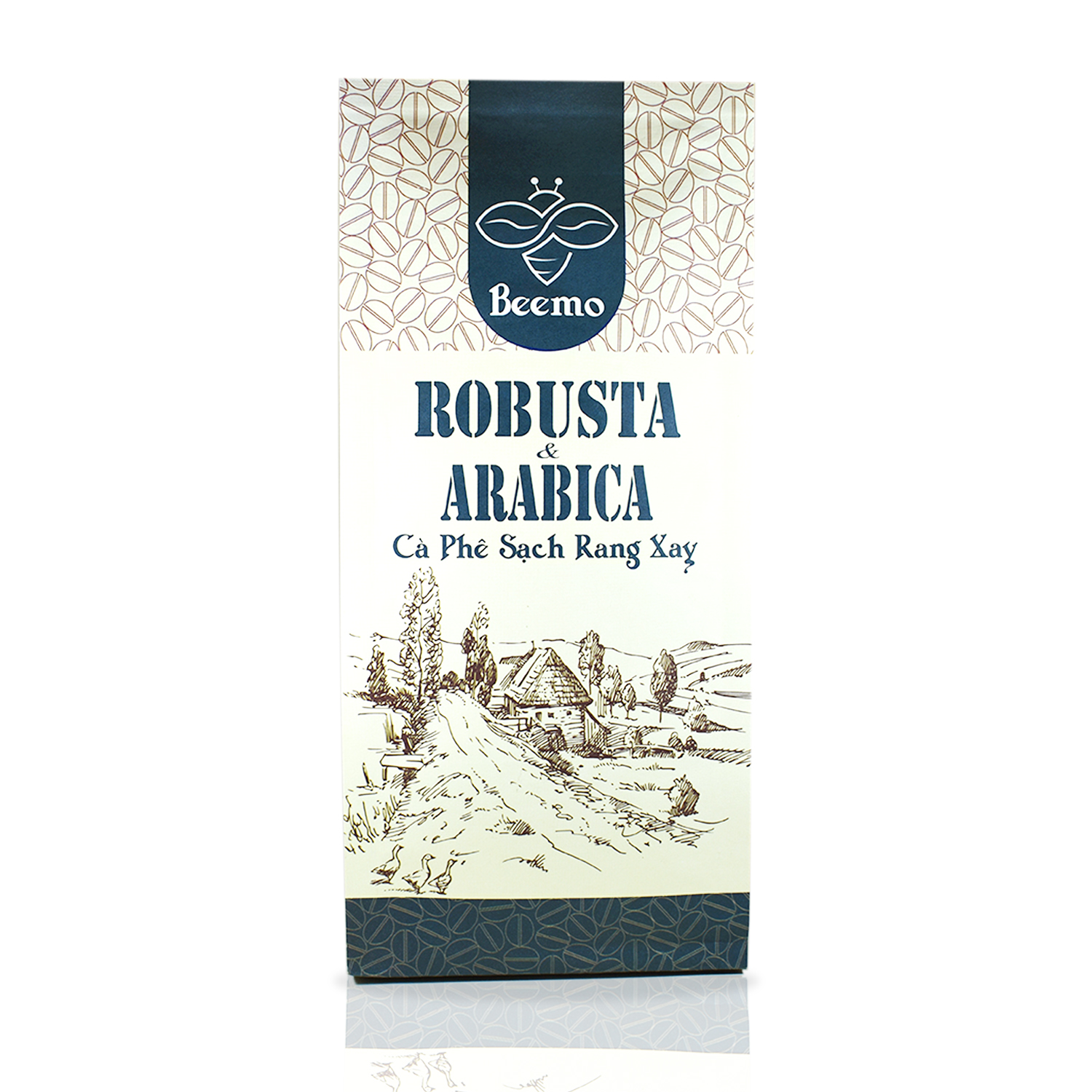 Cà phê nguyên chất Robusta phối Arabica, cafe mộc rang xay Beemo 500g - Đắng vừa, chua nhẹ, thơm nồng nàn