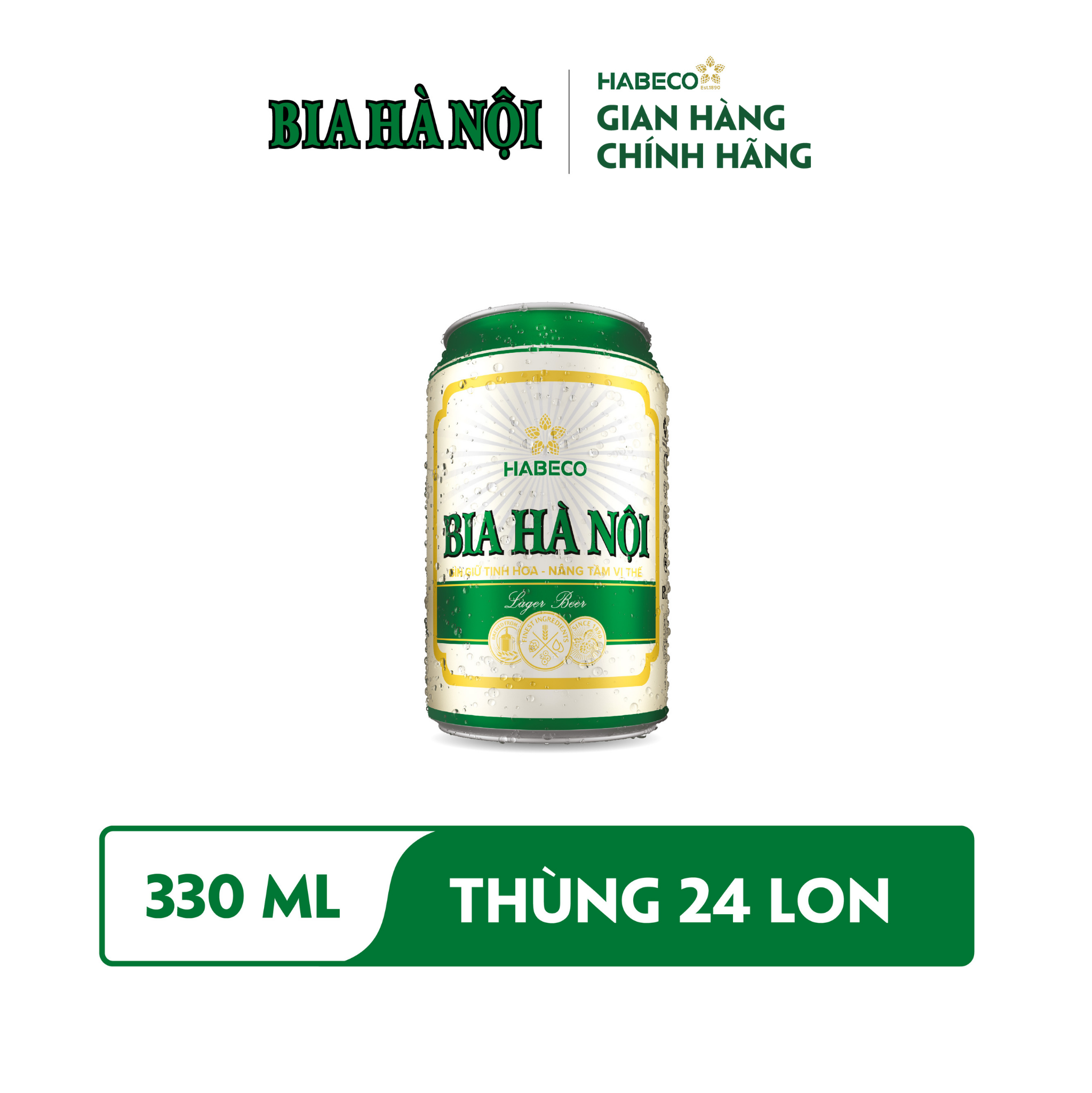 Bia Hà Nội Nhãn Xanh - Thùng 24 lon 330ml