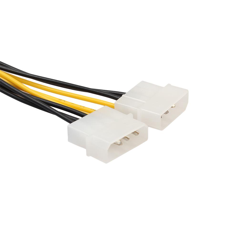 2 Pieces 8 Pin Female to Dual 4 Pin Male Graphics Card Power Cable Adapter