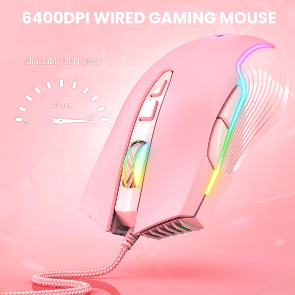 Chuột chơi game có dây ONIKUMA CW905 7 phím tiện dụng có thể điều chỉnh 6 cấp Hiệu ứng ánh sáng RGB