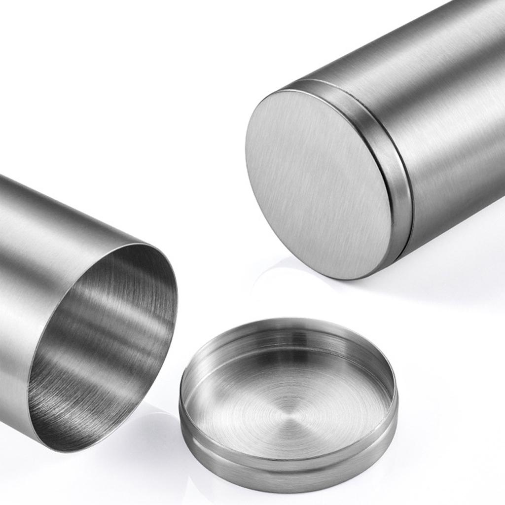 Storage Canister Tin Jar Tea Coffee Container Stainless Steel Cigarette Box
