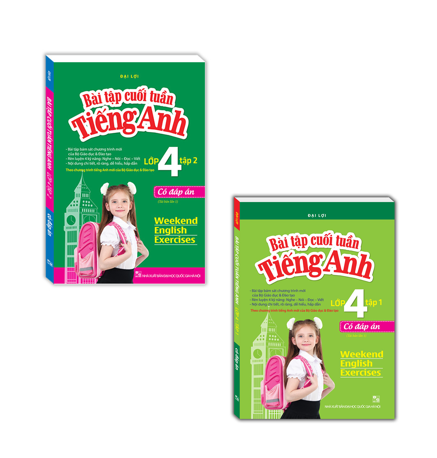 Combo 2 cuốn: Bài tập cuối tuần tiếng Anh lớp 4 tập 1 + Tập 2 - Có đáp án