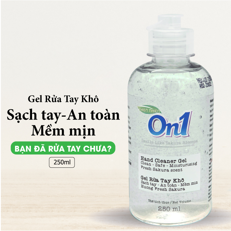 Gel Rửa Tay Khô On1 chai 250 ml - Khử mùi, diệt khuẩn, bảo vệ da tay