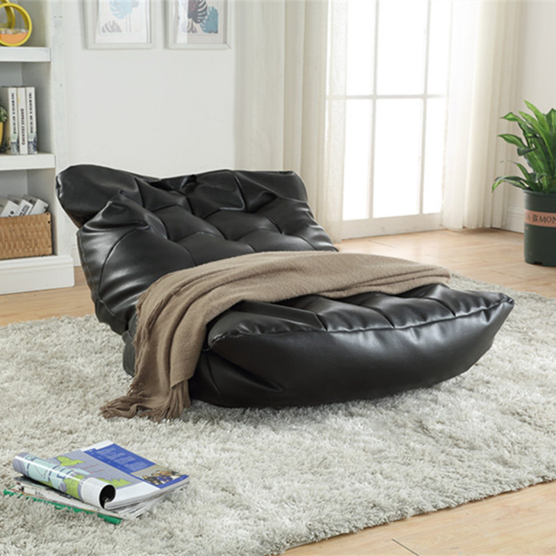 Ghế Sofa Lười Hạt Xốp Bọc Da Thư Giãn, Sofa Thư Giãn Đa Năng Gấp Gọn