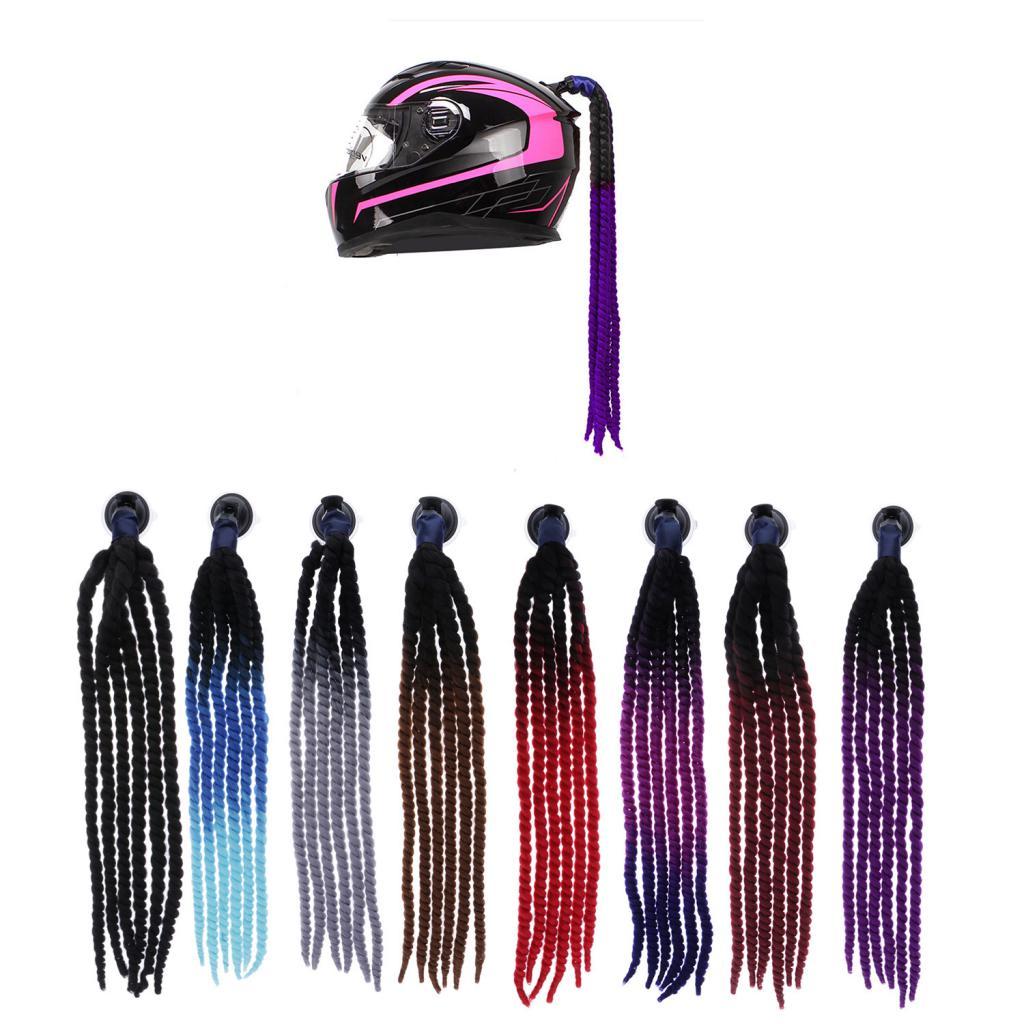Helmet Pigtails Braids Ponytail Wig Hair for Motorcycle Motor Bike