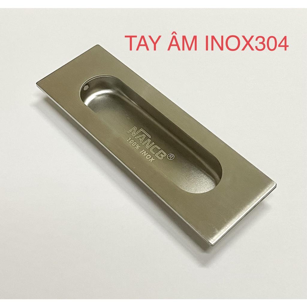 Tay nắm âm inox 304 không gỉ sét dùng cho cửa lùa, tủ gỗ, tủ nhôm, tủ bếp cao cấp