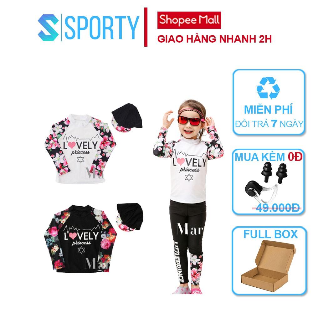 Bộ đồ bơi bé gái SPORTY Lovely Princess, dài tay co giãn tốt