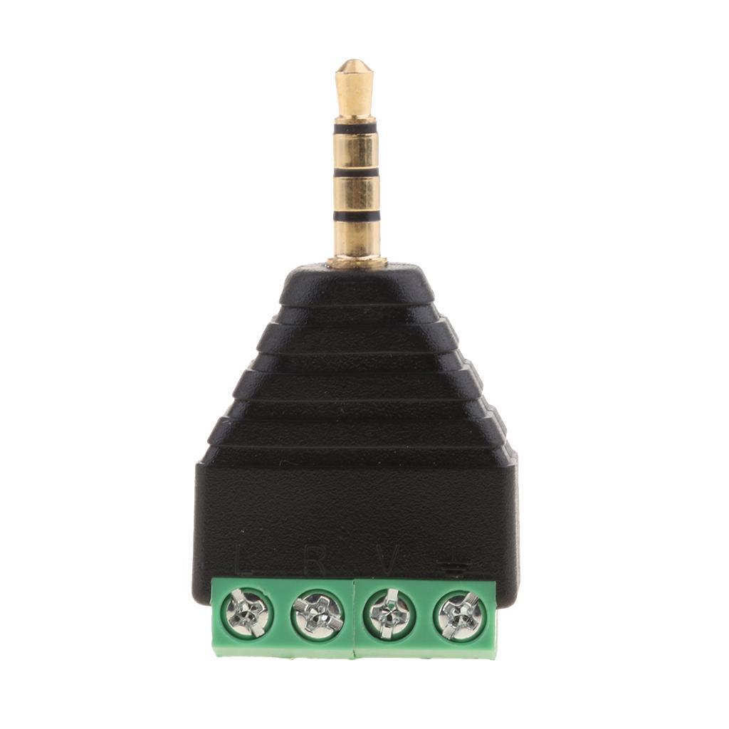 3.5mm 4 Pole Stereo  Male to 4 Screw Terminal Female Converter Adapter