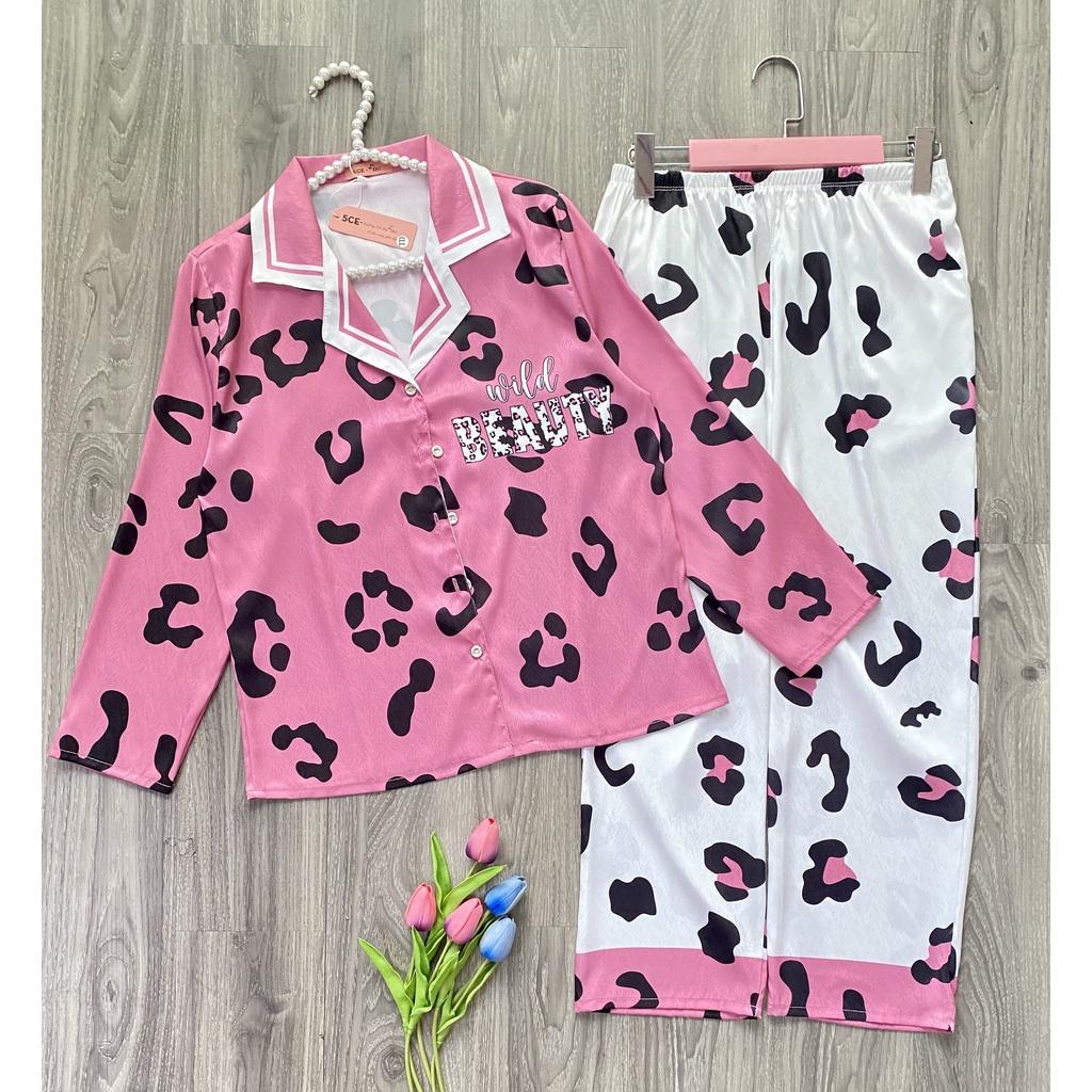 Đồ Bộ Pyjama lụa xước ánh kim cao cấp chuẩn loại 1 (HÀNG THIẾT KẾ MỚI) (Free Size 42 - 62 kg)