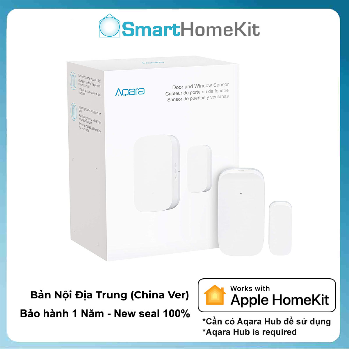 Cảm biến cửa ra vào và cửa sổ Aqara door and window sensor MCCGQ11LM, hỗ trợ Apple HomeKit