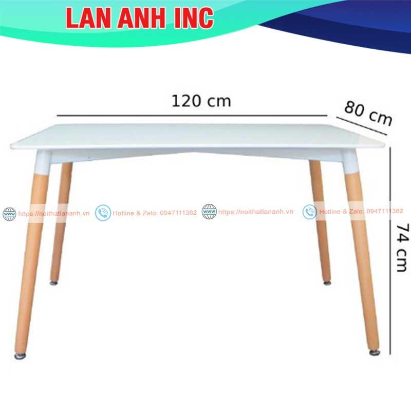 Bàn ăn hiện đại nhập khẩu 80x120 hình chữ nhật đẹp hiện đại LAB03