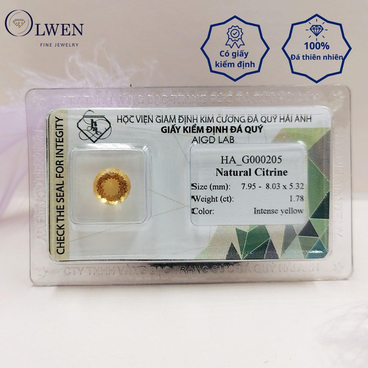 Viên đá thạch anh vàng  thiên nhiên  HA_G000205