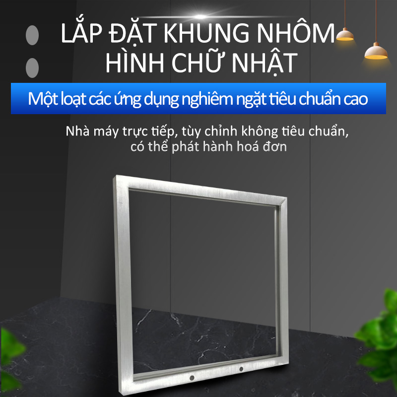 Tùy biến hình chữ nhật bằng nhôm khung đèn/khung nhôm LED đèn trần Tùy chỉnh sản phẩm phần cứng