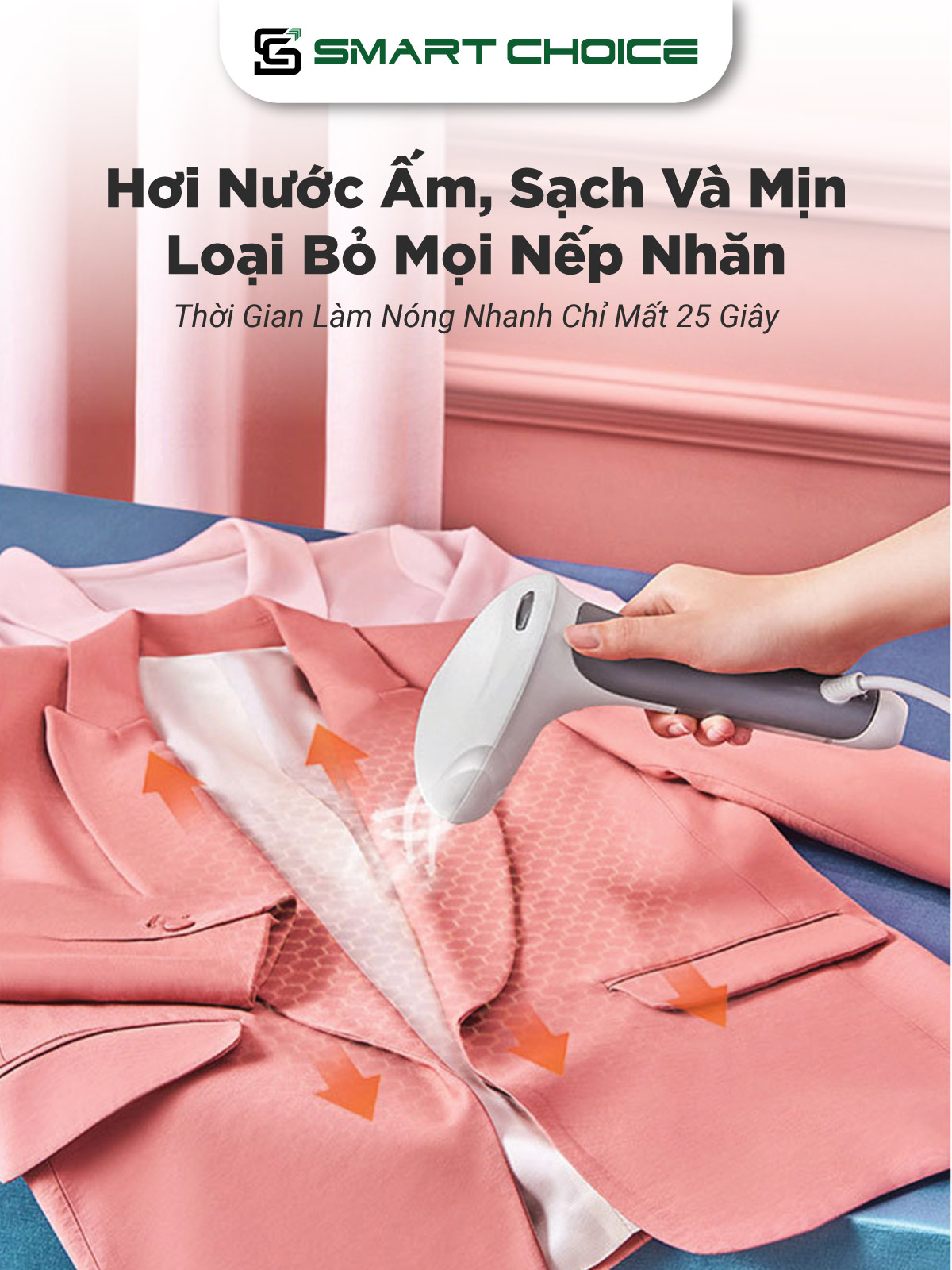 Bàn Là Hơi Nước SmartChoice SCG-BL001 Hàng chính hãng 1200w 700ml, Bàn Ủi Hơi Nước Cầm Tay Cao Cấp Là Mọi Loại Vải