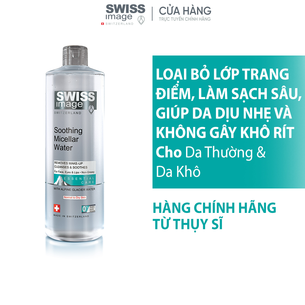 [Date 05/2023] Nước tẩy trang làm sạch sâu cấp ẩm dành cho da khô Swiss Image Soothing Micellar Water 400ml