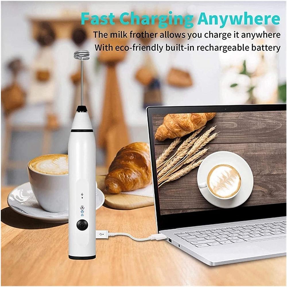 Mini Bọt Sữa Cầm Tay Di Động Sạc Cà Phê Đánh Uống Trộn Sữa Rửa Mặt Foamer Cho Cappuccino Chocolate Nóng Frappe Đánh Trứng