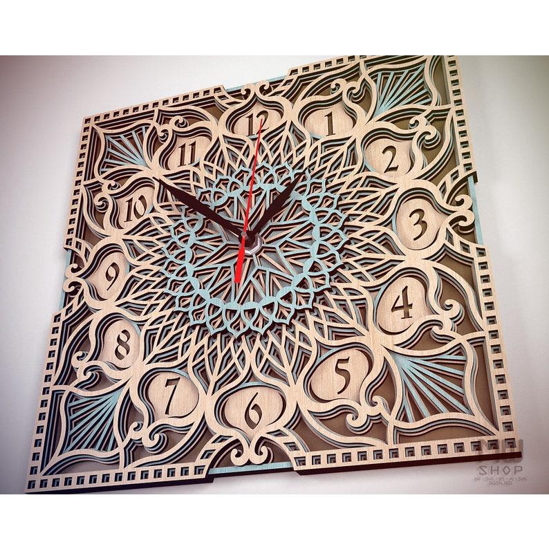Đồng hồ trang trí kiểu mandala mẫu 19