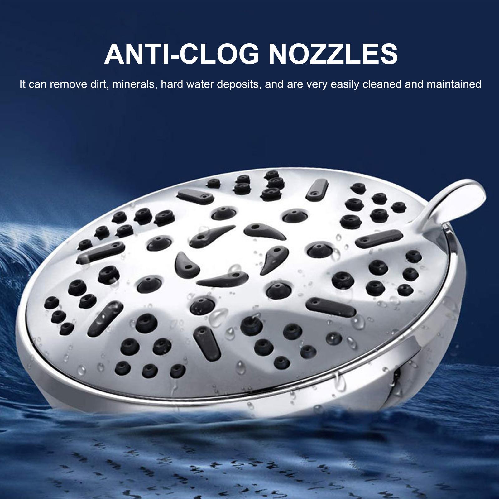 Đầu vòi hoa sen phun mưa 4,5 inch,áp suất cao có thể điều chỉnh với 9 cài đặt, bằng chất liệu thép không gỉ chất lượng cao