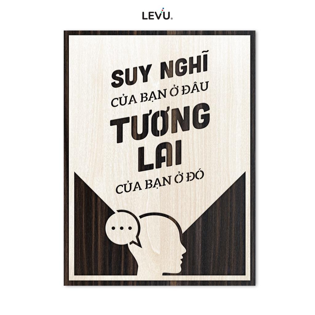 Tranh slogan làm việc LEVU LV122 &quot;Suy nghĩ của bạn ở đâu tương lai của bạn ở đó