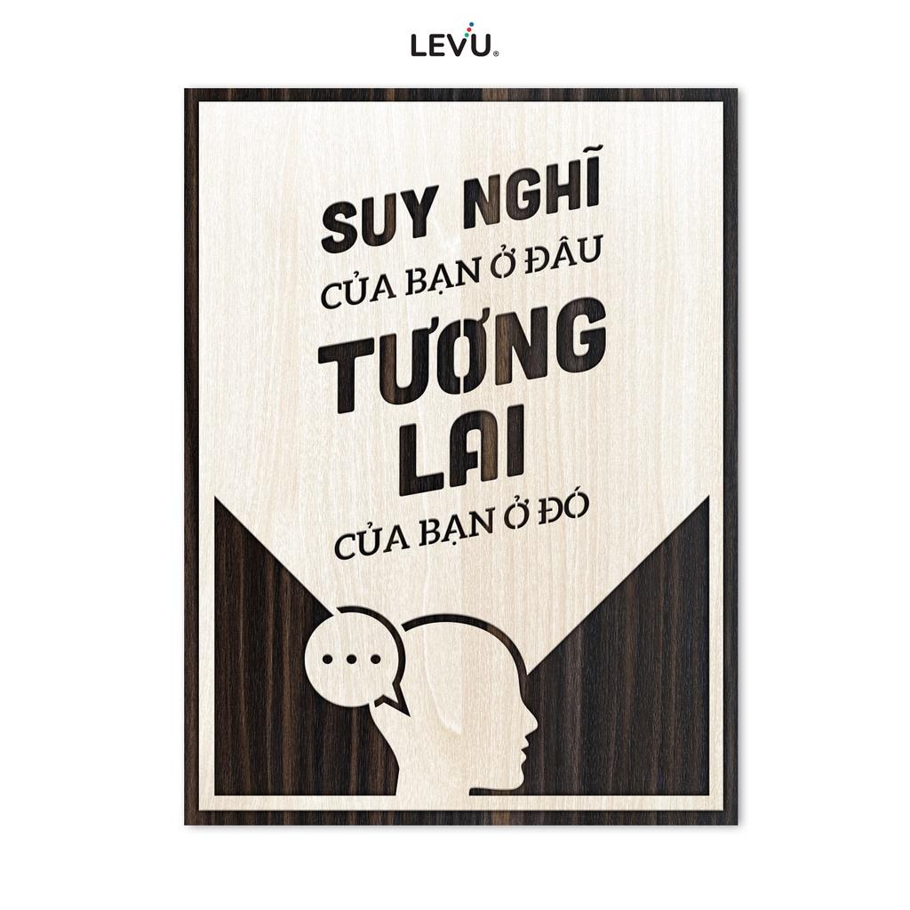 Tranh slogan làm việc LEVU LV122 "Suy nghĩ của bạn ở đâu tương lai của bạn ở đó"