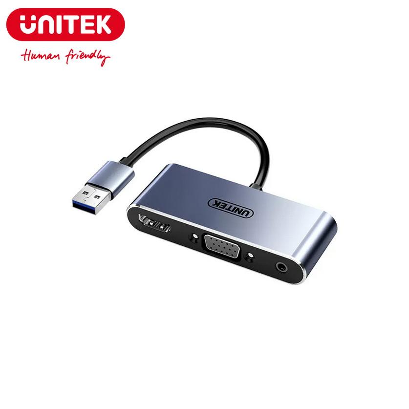 CÁP CHUYỂN ĐỔI TỪ CỔNG USB RA CÁC CỔNG HDMI / VGA / DC 3.5 AUDIO V305A UNITEK - HÀNG CHÍNH HÃNG