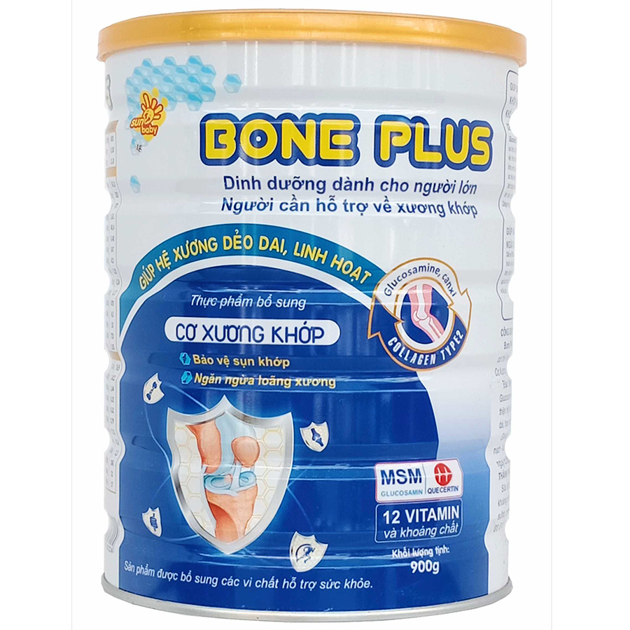 Sữa bột SunBaby Bone Plus phòng ngừa và hỗ trợ cơ xương khớp chắc khỏe dành cho người già (900g) SNNS2020 -Tặng 1 Bịch khăn ướt 100 tờ Sunbaby