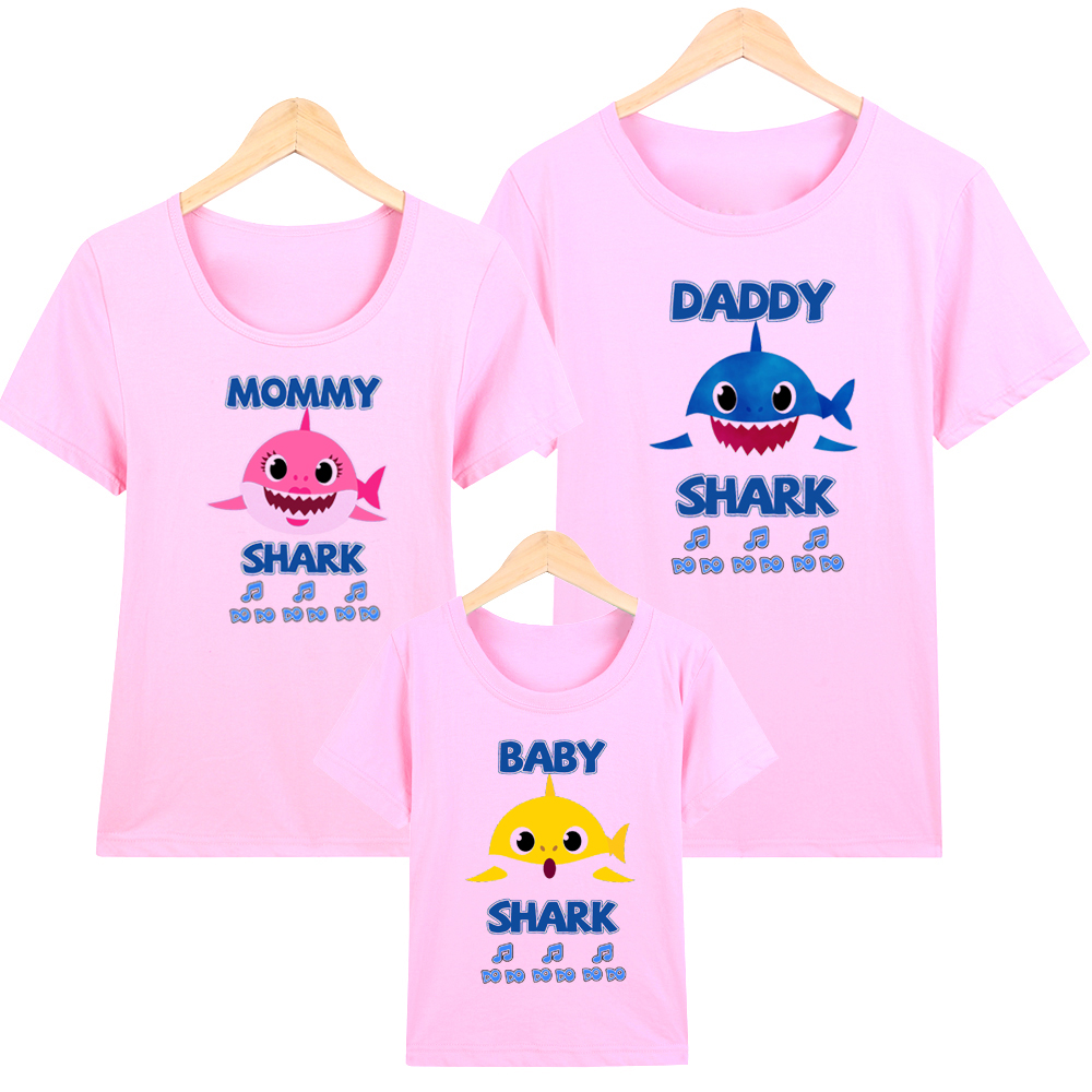 Áo thun gia đình Baby Shark ATGD71-Hồng Phần