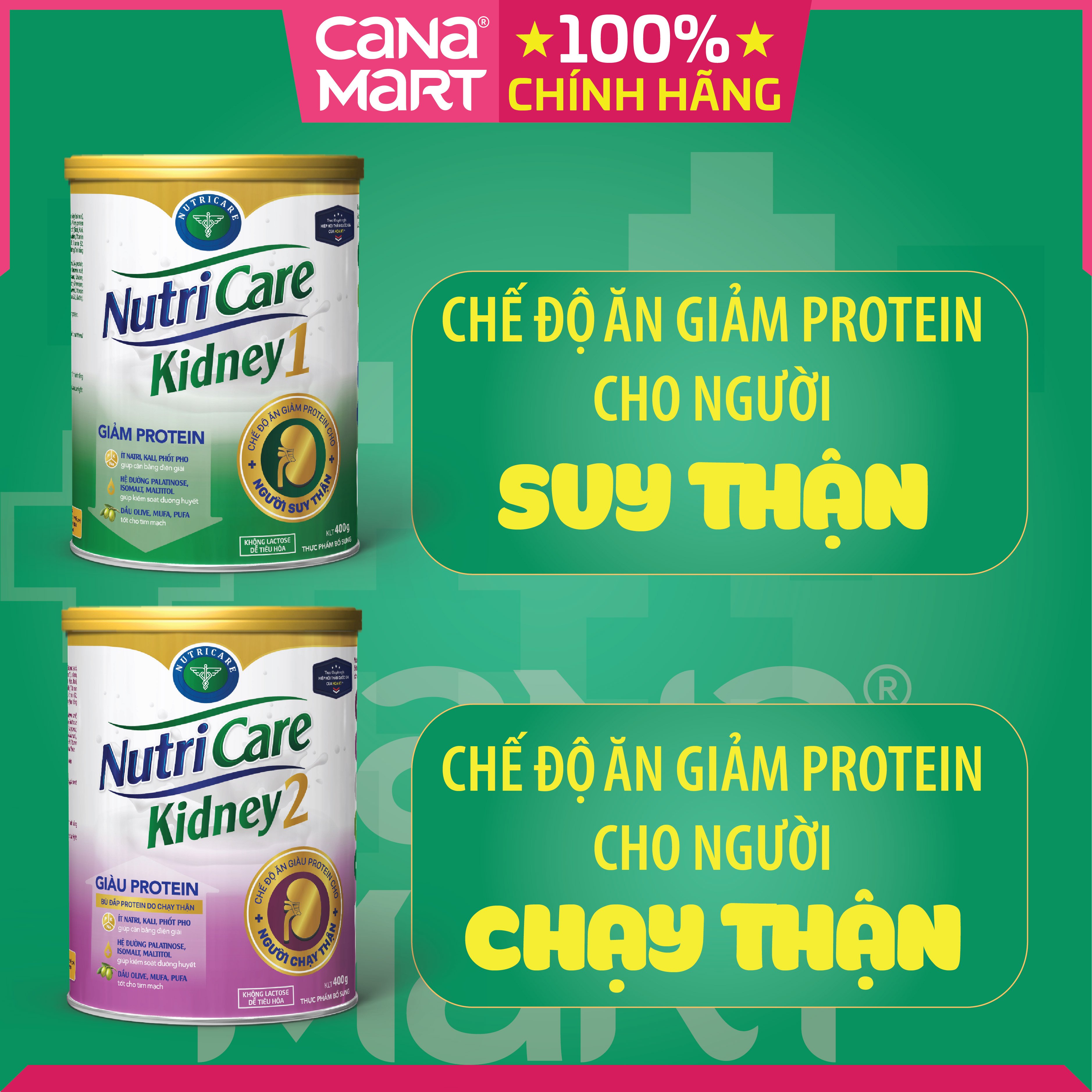 Sữa bột cho người suy thận Nutricare Kidney 1 giảm protein & giúp cân bằng điện giải, kiểm soát đường huyết