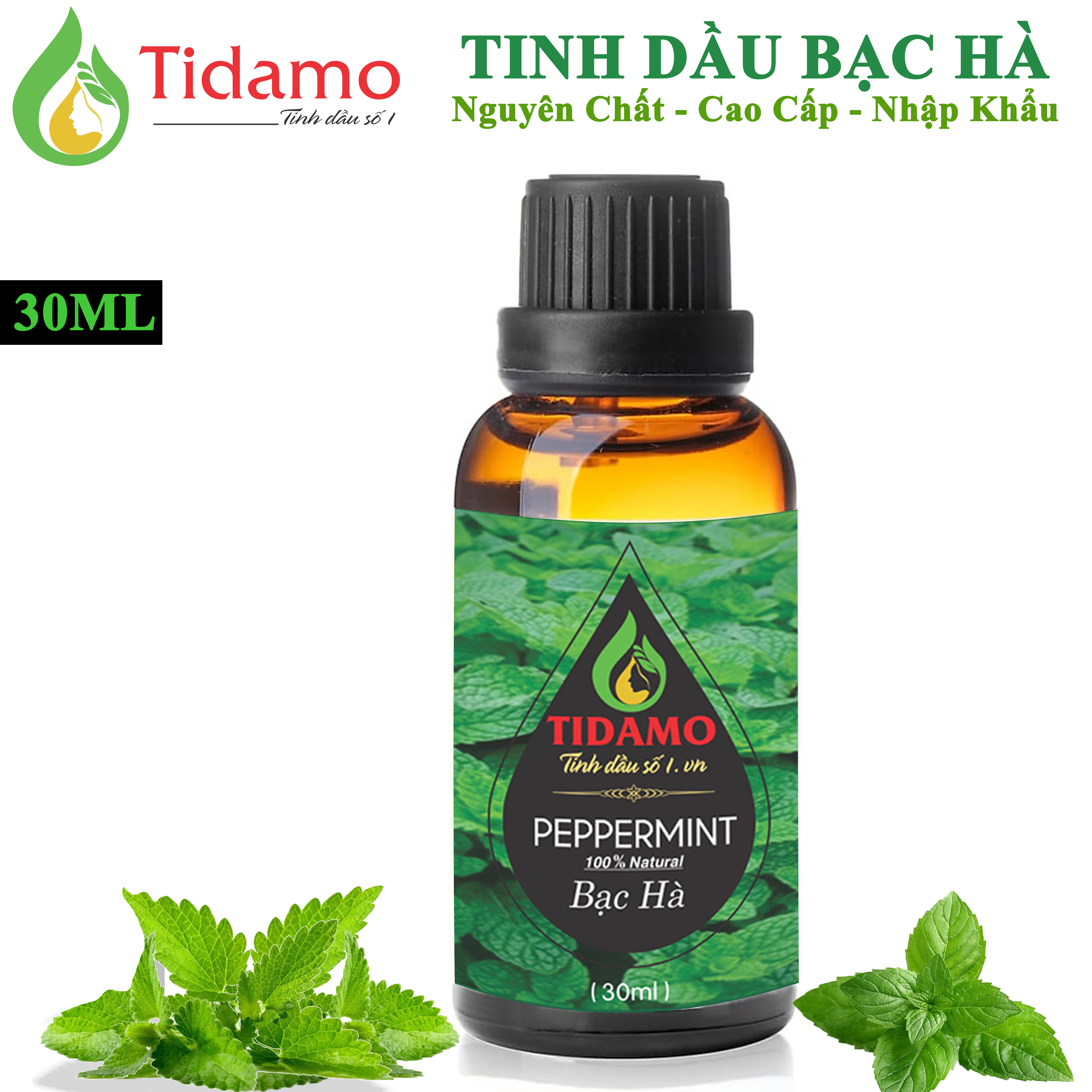 Tinh Dầu BẠC HÀ TIDAMO 30ML - Tinh Dầu Bạc Hà Nguyên Chất Giúp Bảo Vệ Sức Khỏe, Thư Giãn Tinh Thần. Sử Dụng Tốt Với Máy Xông Tinh Dầu